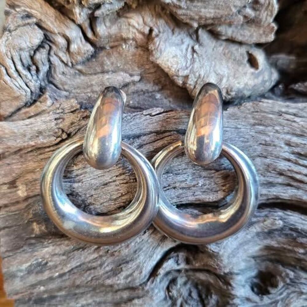 POER000007 | Silver-Tone Statement Drop Earrings